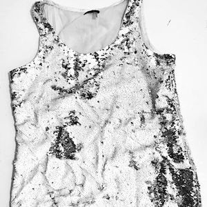 Sexy Sequence White and Silver Designer Dress